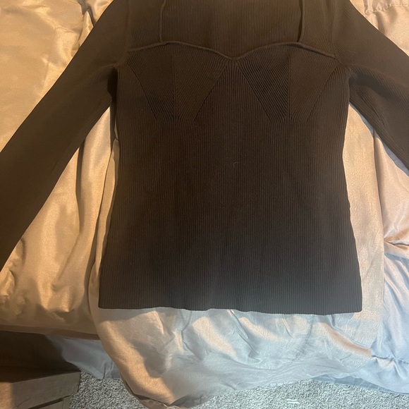 VERONICA BEARD Gladys sweetheart-neck sweater woman’s black large long sleeve - Picture 7 of 8